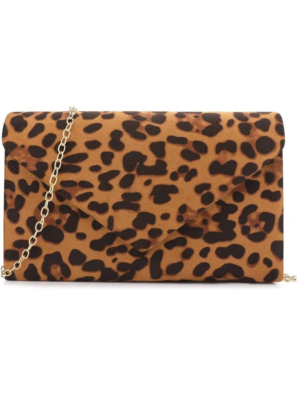 Women's Leopard Suede Velvet Clutch Purse Pleated Evening Wedding Party Handbag